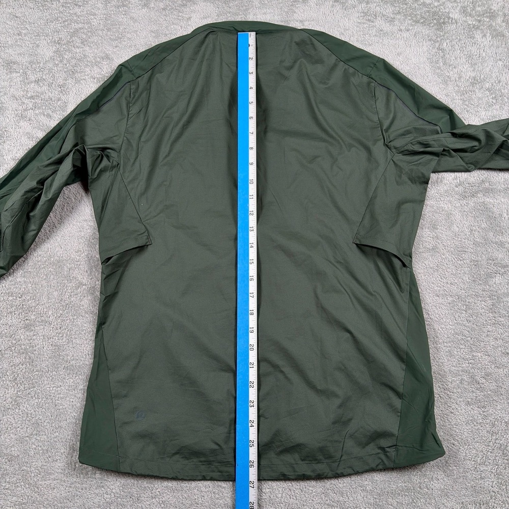Lululemon Active Jacket Mens Small Green Hooded Reflective Lightweight Full Zip - Picture 9 of 11